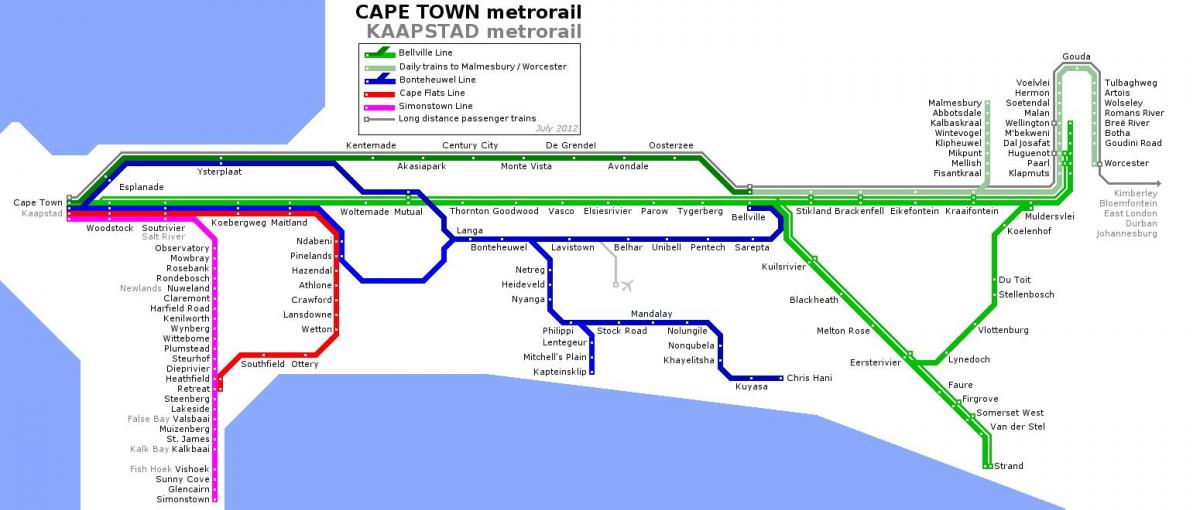 Cape Town rail kartta