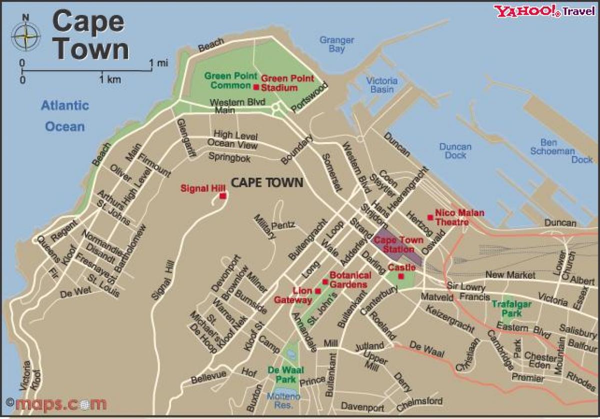 kaupungin Cape Town kartta katsoja