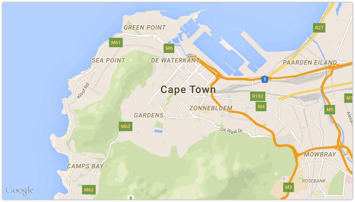 kartta kapkaupunki Cape Town