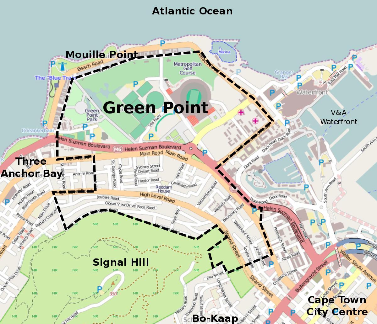 green point Kapkaupunki kartta