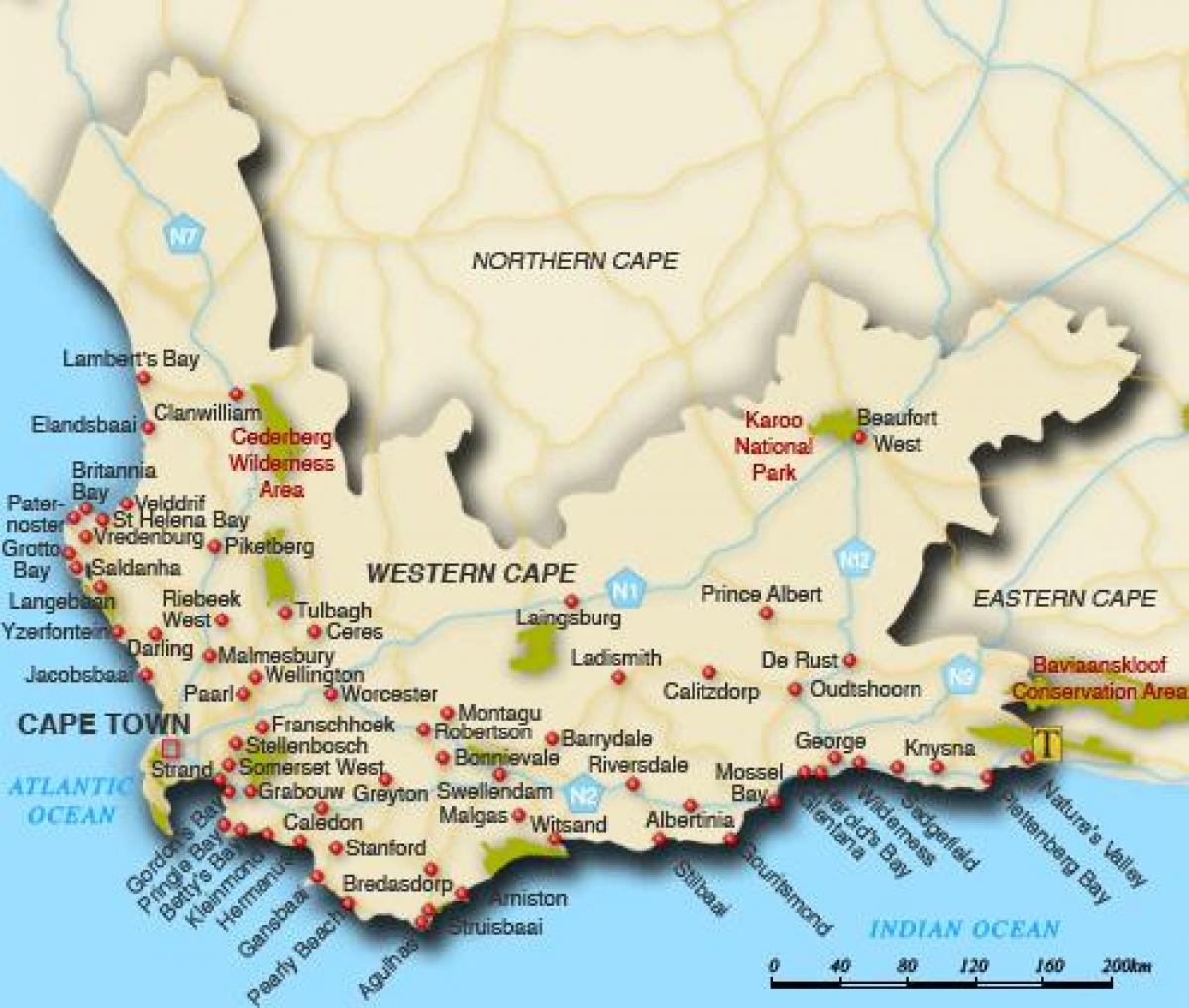western cape rannat kartta