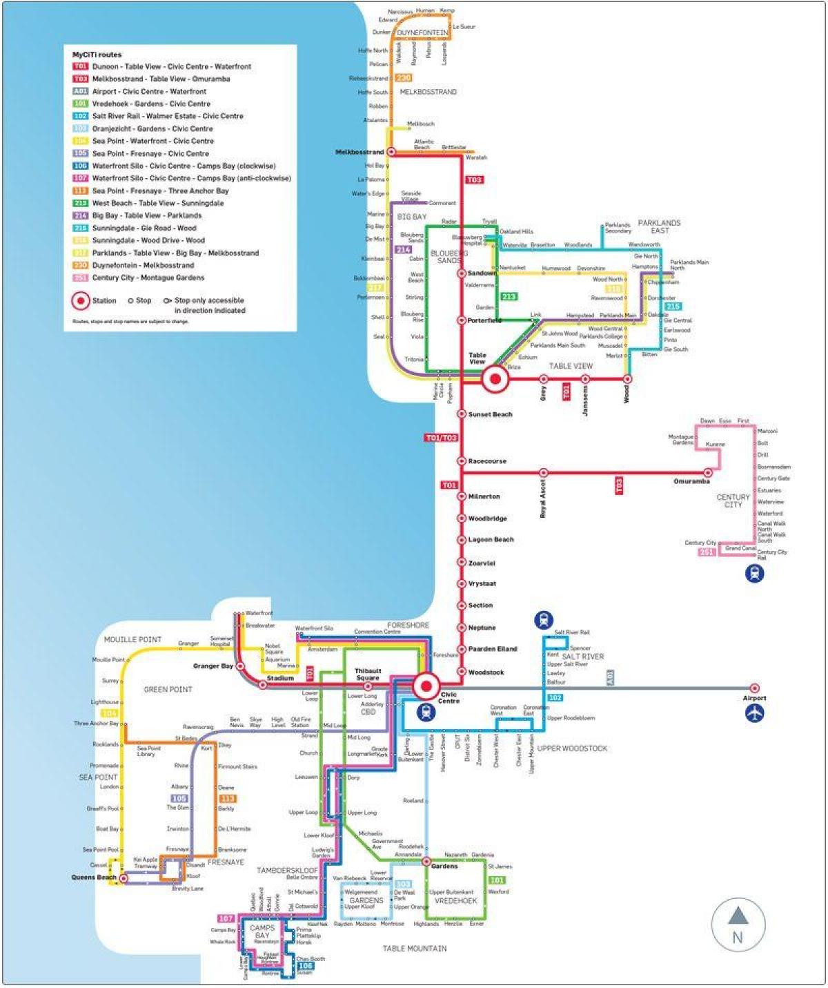 kohteesta myciti bus reittikartta