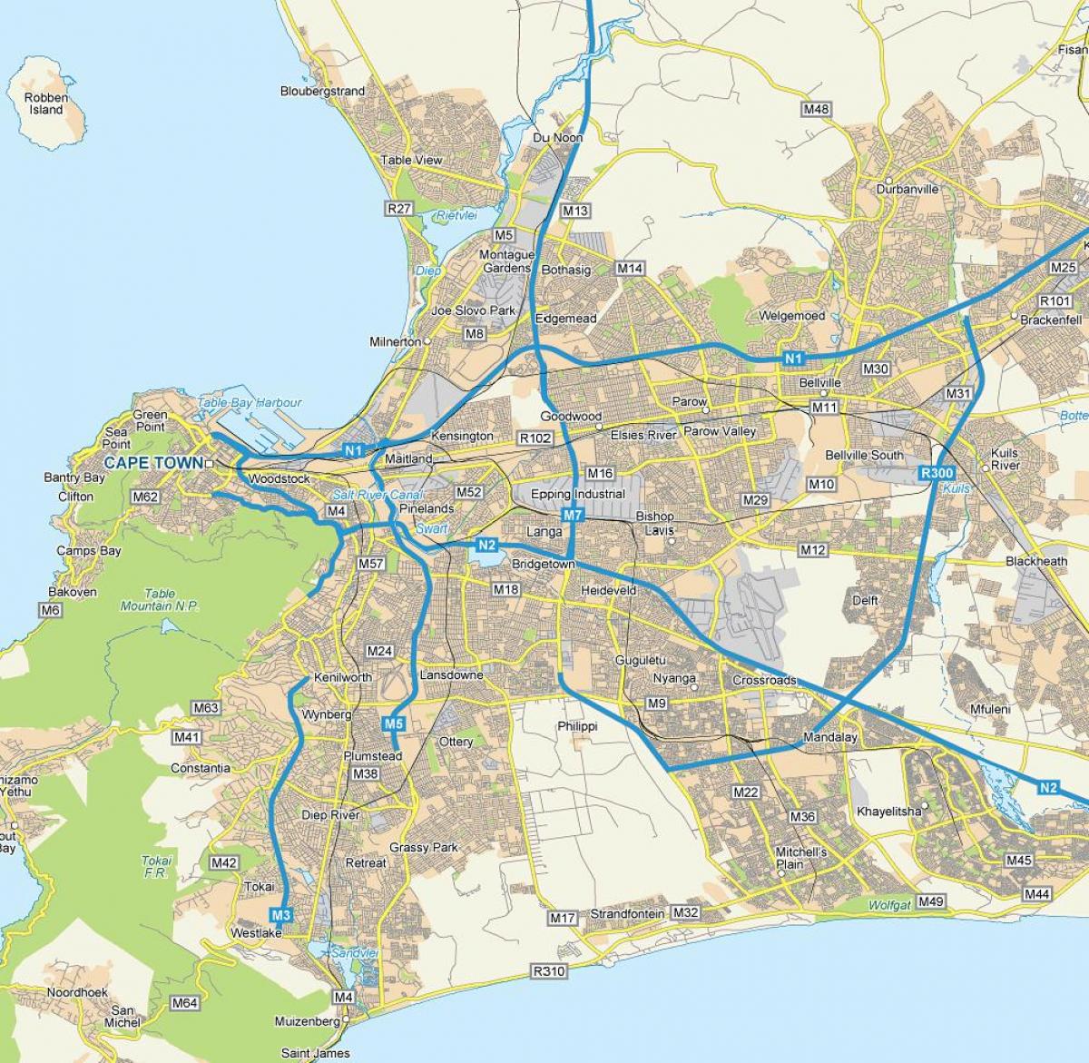 kartta langa Cape Town