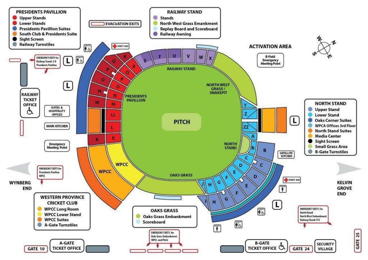 newlands cricket stadium kartta