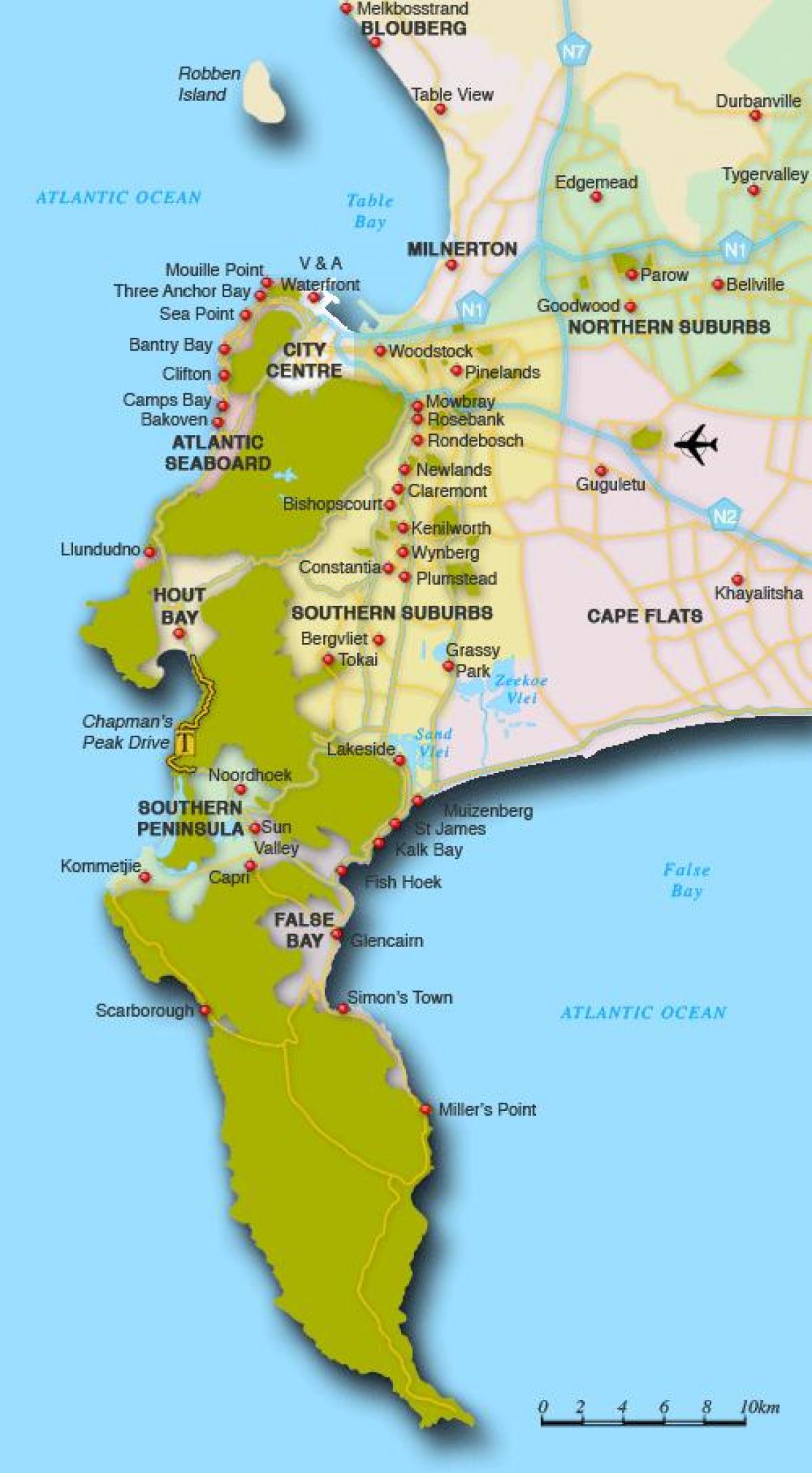 kartta Cape Town northern suburbs