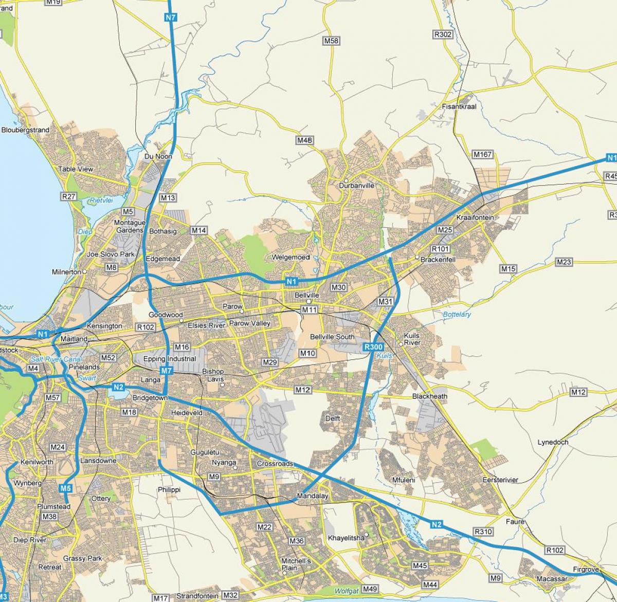 kartta, katu kartta bellville-Kapkaupunki