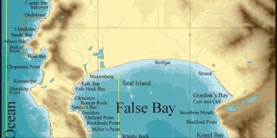 Kartta false bay Cape Town