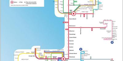 Kapkaupunki kohteesta myciti bus reittikartta