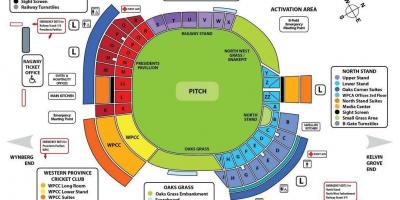 Newlands cricket stadium kartta