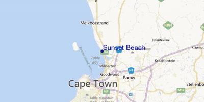 Kartta sunset beach Cape Town
